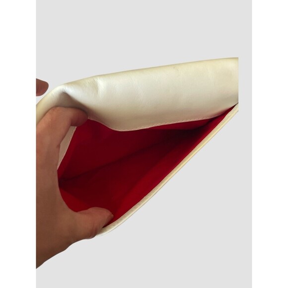 Dooney & Bourke Florentine Foldover Zip Crossbody Purse White Leather EUC - Picture 7 of 8